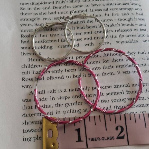 Pink and Silver Hooped Earrings Bundle - Picture 5 of 6